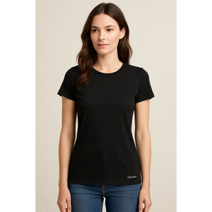 Calvin Klein Black Slim-Fit Logo T-Shirt – Women’s M Sleepwear Tee
